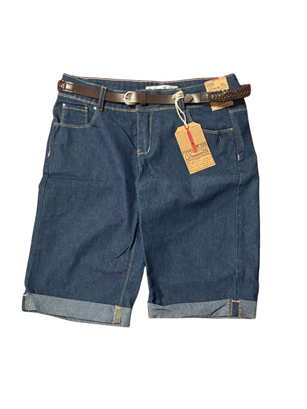 1996 Denim Co. Everyday Bermuda Shorts with Belt NWT